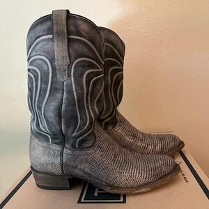 Tecovas Noland Gunsmoke Relic Lizard Cowboy Boots
